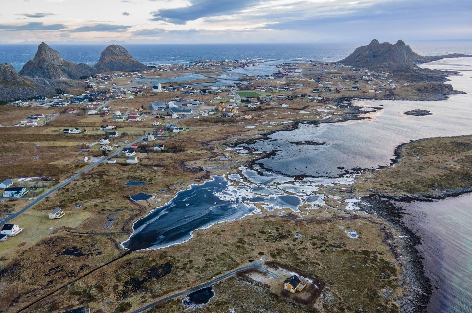 Village de Sørland depuis le ciel