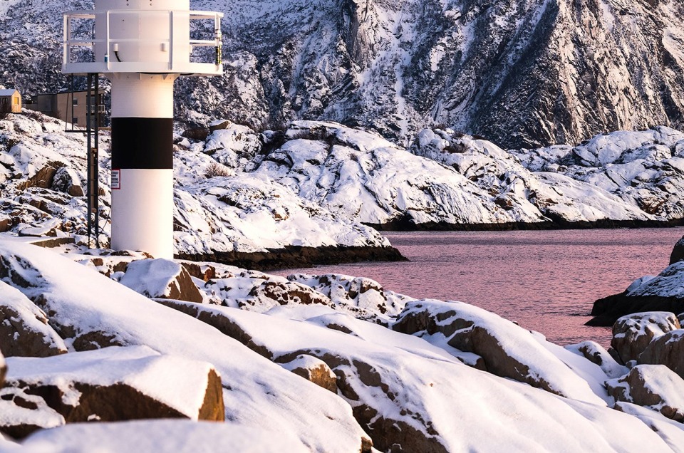 Lever du jour à Kabelvag dans les Lofoten, au niveau du port