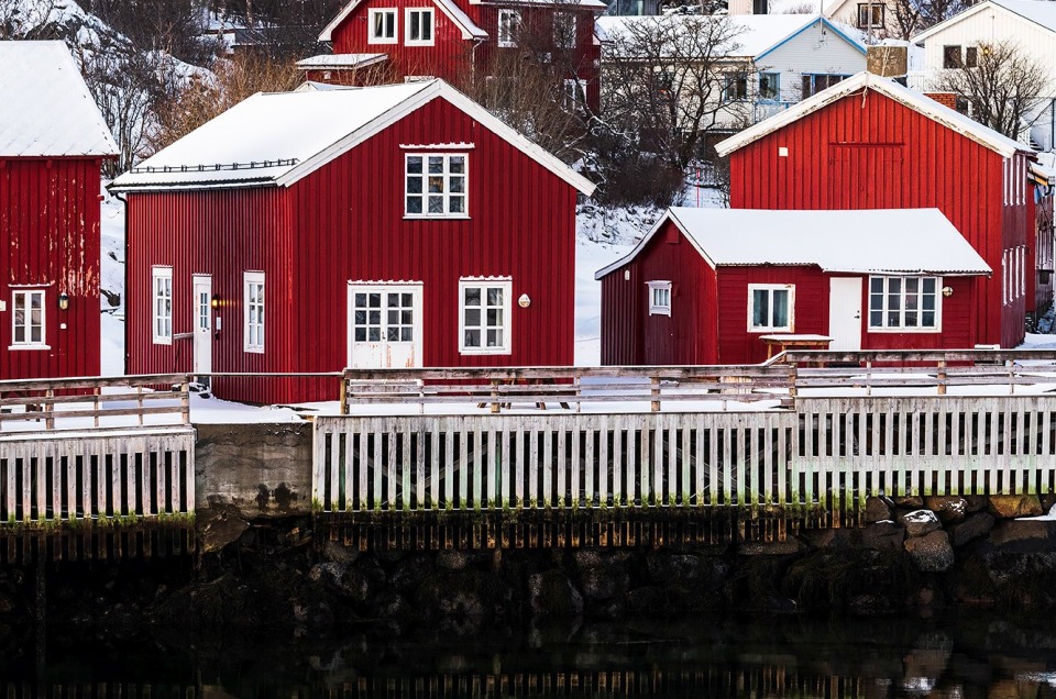 Kabelvag dans les Lofoten, au niveau du port