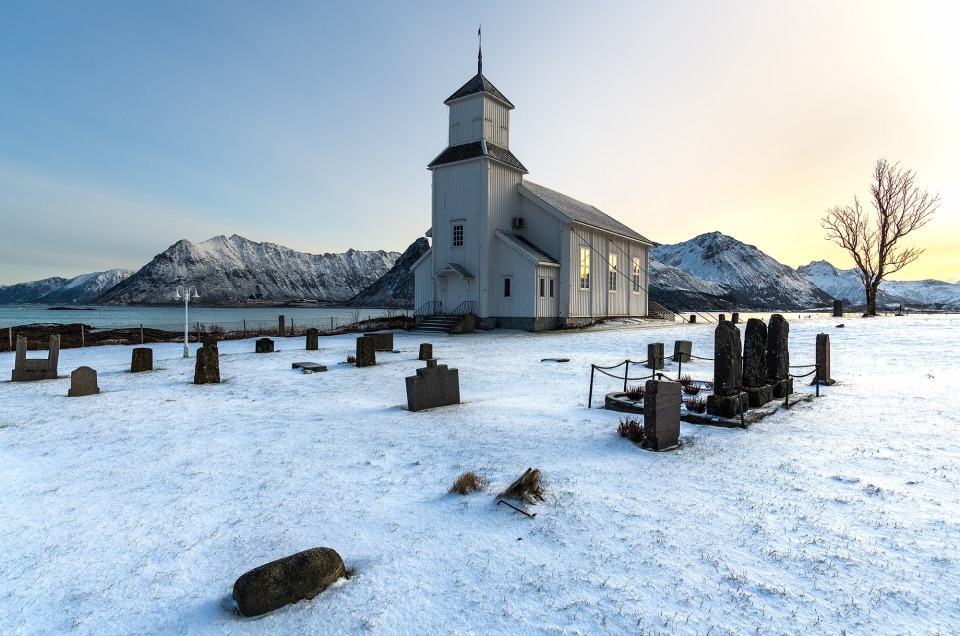 Eglise de Gimsøy dans les Lofoten