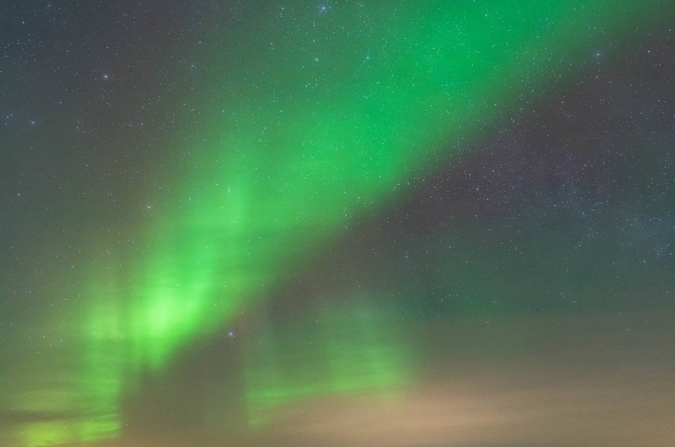 Aurore boréale sur l'ile d'Engeløya au nord de la Norvège